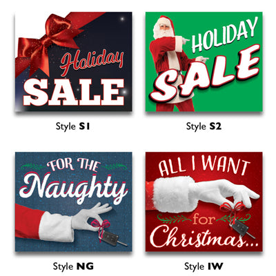 CHRISTMAS SEASON CLIP-ON WINDOW FLAGS