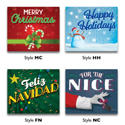 CHRISTMAS SEASON CLIP-ON WINDOW FLAGS