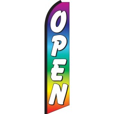 OPEN (RAINBOW) Swooper Flag