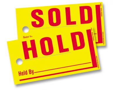 Jumbo SOLD/HOLD Tags