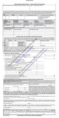 FLORIDA RETAIL INSTALLMENT SALES CONTRACT