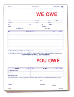 WE OWE / YOU OWE Forms