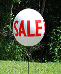 BALLOON GIZMO" RED/WHITE "SALE" BALLOON