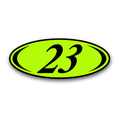 Bright Green and Black Small Oval Auto Stickers