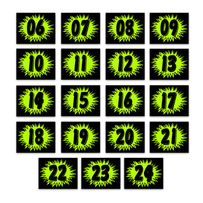 Fluorescent Green Burst Model Year Signs