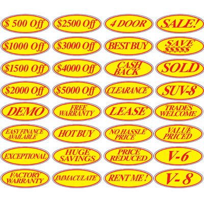 Red & Yellow Oval Stickers