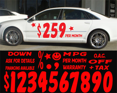 Giant RED IMPACT Numbers and Signs