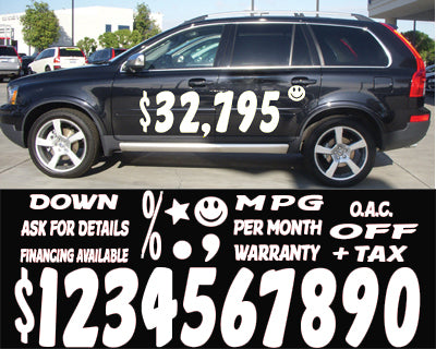 Giant WHITE IMPACT Numbers and Signs