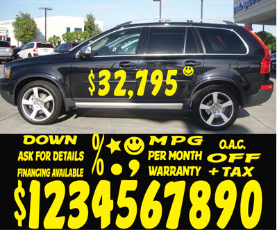 Giant YELLOW IMPACT Numbers and Signs