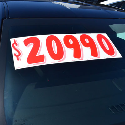 Red & White Number Stickers