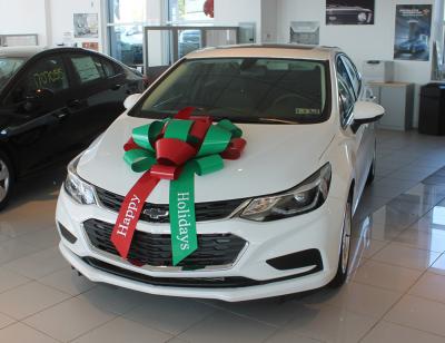 "HAPPY HOLIDAYS" Printed JUM-BOW Car Bows