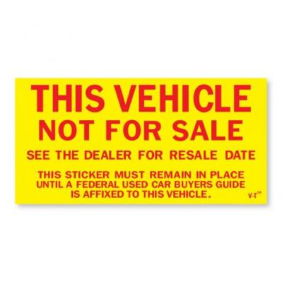 Auto Dealer Not For Sale Stickers