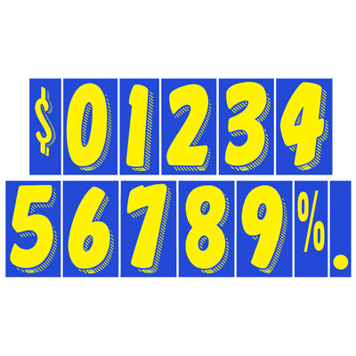7.5" Blue / Yellow Numbers