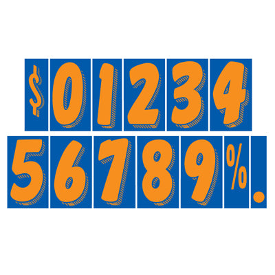 Blue and Orange Car Window Numbers