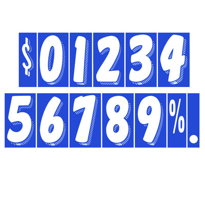 Blue and White Price Stickers