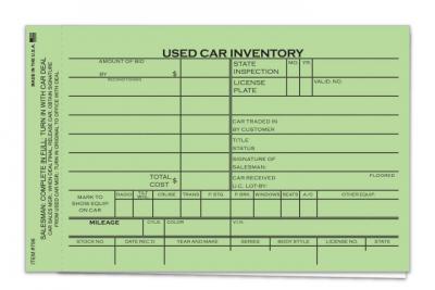 Green Used Car Inventory Cards
