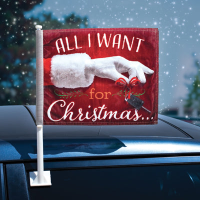 CHRISTMAS SEASON CLIP-ON WINDOW FLAGS
