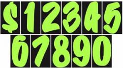 Fluorescent Green & Black 7" Numbers