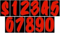 Red & Black 7" Numbers