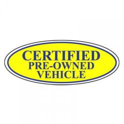 Oval Certified Vehicle Stickers