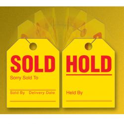 Mirror Hang Tag SOLD/HOLD Signs
