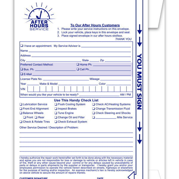 NIGHT DROP BOX ENVELOPES