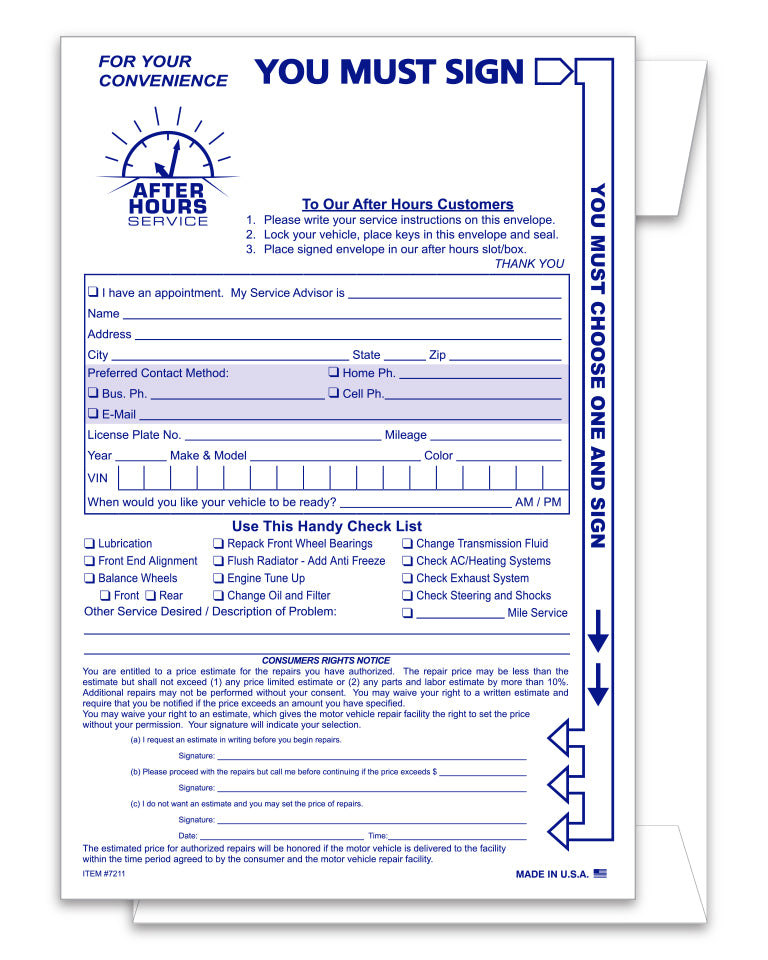 NIGHT DROP BOX ENVELOPES - MULTI CHOICE