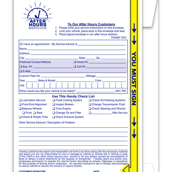NIGHT DROP BOX ENVELOPES - YELLOW HIGHLIGHT