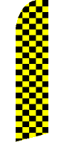 BLACK-N-YELLOW CHECK Swooper Flag