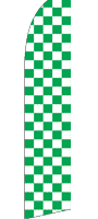 GREEN WHITE CHECKER Swooper Flag