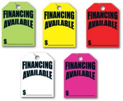 FINANCING AVAILABLE Mirror Hang Tags