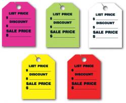 LIST PRICE-DISCOUNT-SALE PRICE Mirror Hang Tags