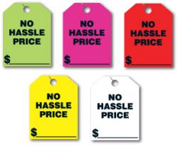 NO HASSLE PRICE Mirror Hang Tags