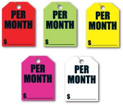 PER MONTH Mirror Hang Tags