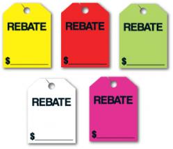 REBATE Mirror Hang Tags