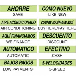 Bright Green Spanish Stickers