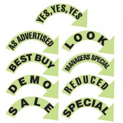 Chartreuse Arrow Auto Dealer Stickers
