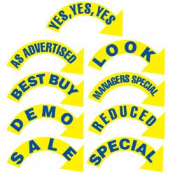 Yellow and Blue Auto Dealer Stickers