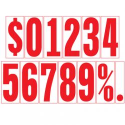 White & Red Number Stickers