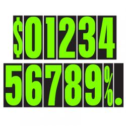 Fluorescent Green 9.5" Numbers