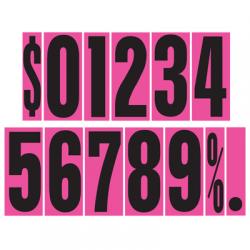 Fluorescent Pink & Black 9.5" Numbers