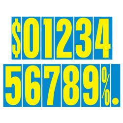 Yellow & Blue 9.5" Window Numbers