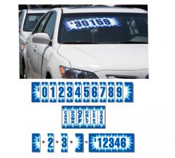 Blue & White Starburst Numbers