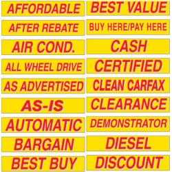 Bright Yellow & Red 15" Auto Stickers