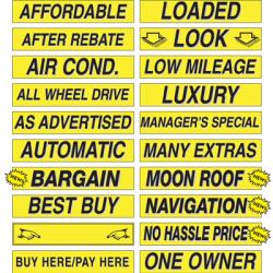 Bright Yellow & Black 15" Car Stickers