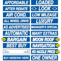 Blue & White Auto Stickers