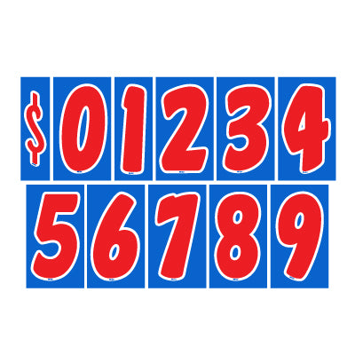7.5" PATRIOTIC Red, White and Blue Window Numbers