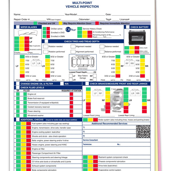 Manufacturer Multi-Point Inspection Forms