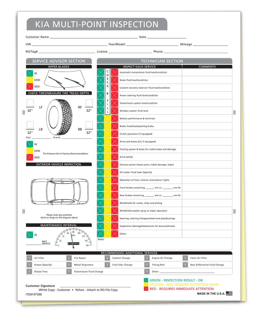 Manufacturer Multi-Point Inspection Forms
