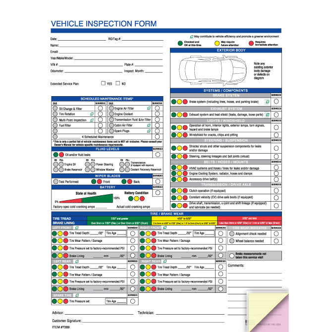 Multi-Point Inspection Forms (2 Part)